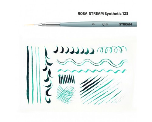 Пензлик для малювання Rosa Синтетика кругла, лайнер, STREAM 123/3, № 1 (4823098517030)