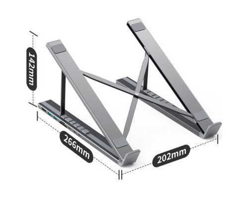 Порт-реплікатор Choetech USB-C 7-in-1 (HDMI/PD/картридер/USB-A/USB-C) Docking Station (HUB-M48-GY)