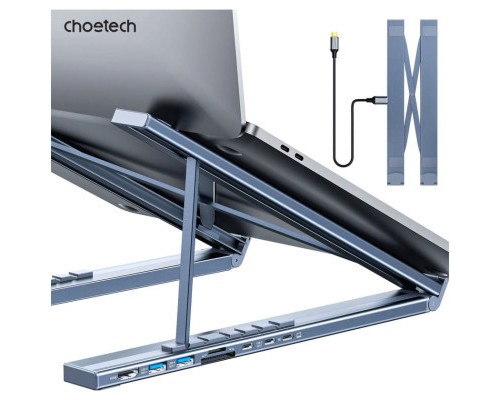 Порт-реплікатор Choetech USB-C 7-in-1 (HDMI/PD/картридер/USB-A/USB-C) Docking Station (HUB-M48-GY)