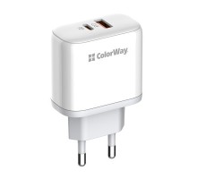 Зарядний пристрій ColorWay Power Delivery Port PPS USB (Type-C PD+ USB QC3.0) (45W) white (CW-CHS042PD-WT)