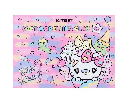Пластилін Kite Hello Kitty восковий, 12 кольорів, 240 г (HK23-1086)