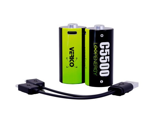 Акумулятор Verico C/R14 USB Type-C 3700mAh 1.5V Li-ion * 2 (LoopEnergy) (1BTOV-A4N0A2-NN) 