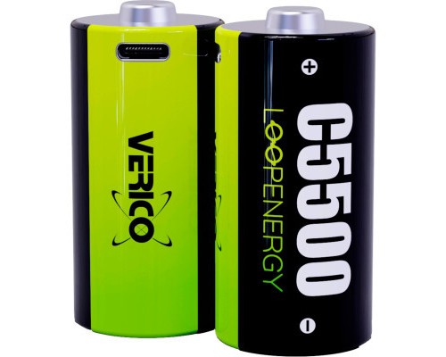 Акумулятор Verico C/R14 USB Type-C 3700mAh 1.5V Li-ion * 2 (LoopEnergy) (1BTOV-A4N0A2-NN) 