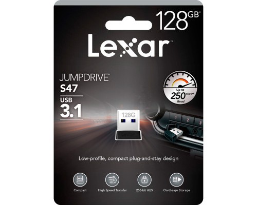 USB флеш накопичувач Lexar 128GB S47 USB 2.0 (LJDS47-128ABBK) 