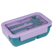 Ланч-бокс дитячий Yes Fusion 850 мл з приладдям фіолетово-зелений (708170)