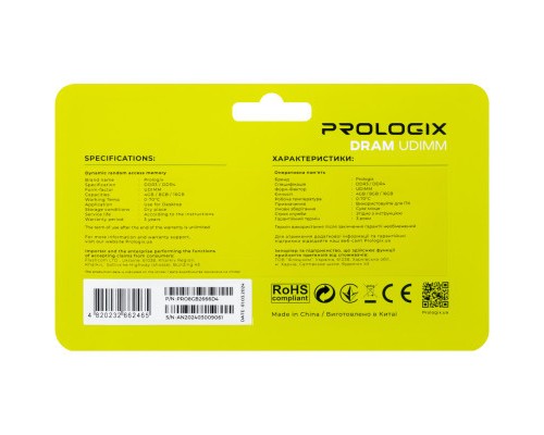 Модуль пам'яті для комп'ютера DDR4 8GB 2666 MHz Prologix (PRO8GB2666D4)