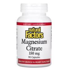 Вітамін Natural Factors Магній цитрат, 150 мг, Magnesium Citrate, 90 капсул (NFS-01652)