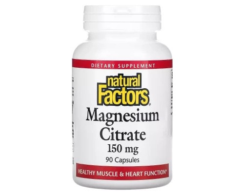 Вітамін Natural Factors Магній цитрат, 150 мг, Magnesium Citrate, 90 капсул (NFS-01652) Вітамін Natural Factors Магній цитрат, 150 мг, Magnesium Citrate, 90 капсул (NFS-01652)