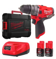 Шуруповерт Milwaukee M12 FPDX-202X, 37Нм, 2x2Аг, 2 насадки, кейс (4933464136)