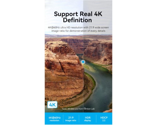 Кабель мультимедійний HDMI to HDMI 2.0m V2.0 4K 60Hz Aluminum Alloy Blue Vention (ALHSH)