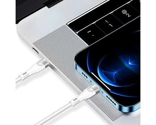 Дата кабель USB-C to USB-C 1.0m (PD Fast Charging 240W) 5А white ColorWay (CW-CBPDCC065-WT)