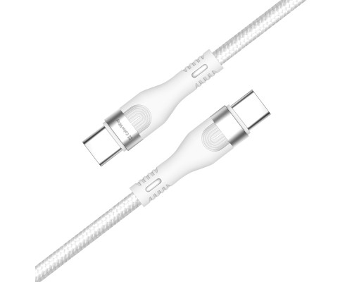Дата кабель USB-C to USB-C 1.0m (PD Fast Charging 240W) 5А white ColorWay (CW-CBPDCC065-WT)