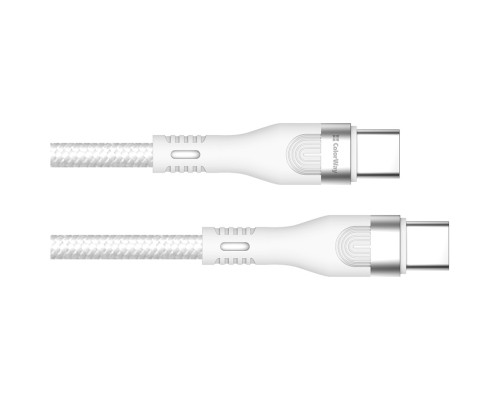 Дата кабель USB-C to USB-C 1.0m (PD Fast Charging 240W) 5А white ColorWay (CW-CBPDCC065-WT)