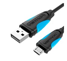 Дата кабель USB 2.0 AM to Micro 5P 0.5m Black Vention (VAS-A08-B050)