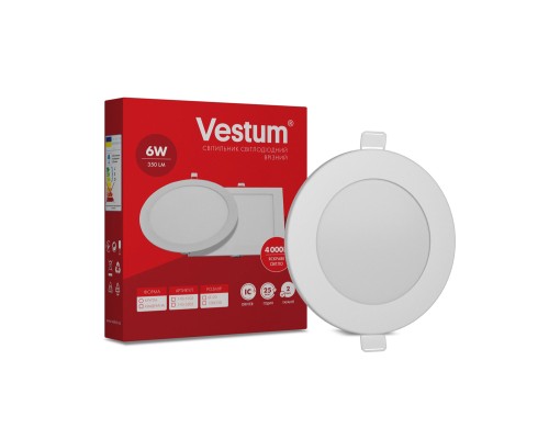 Світильник Vestum LED круглый 6W 4000K 220V (1-VS-5102)