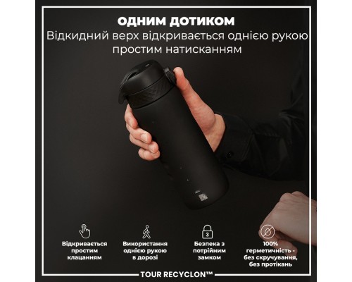Пляшка для води ION8 OneTouch 750 мл BPA Free, Black (I8RF750BLK)