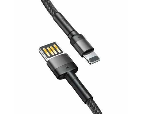 Дата кабель USB 2.0 AM to Lightning 2.0m Cafule grey+black Baseus (CALKLF-HG1)