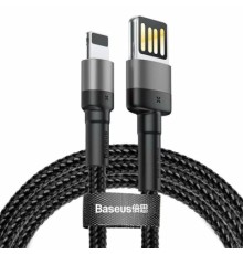 Дата кабель USB 2.0 AM to Lightning 2.0m Cafule grey+black Baseus (CALKLF-HG1)
