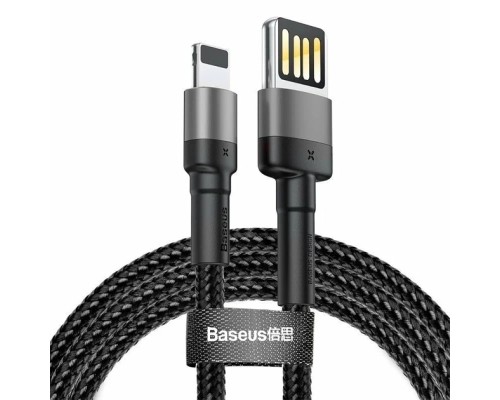 Дата кабель USB 2.0 AM to Lightning 2.0m Cafule grey+black Baseus (CALKLF-HG1)