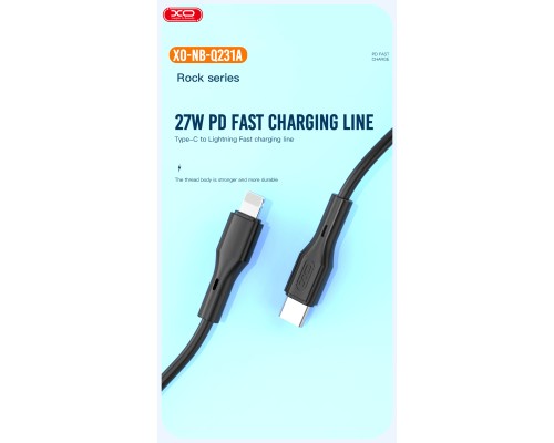 Дата кабель USB-C to Lightning 1.0m 27W Rock XO (NBQ231A_White)
