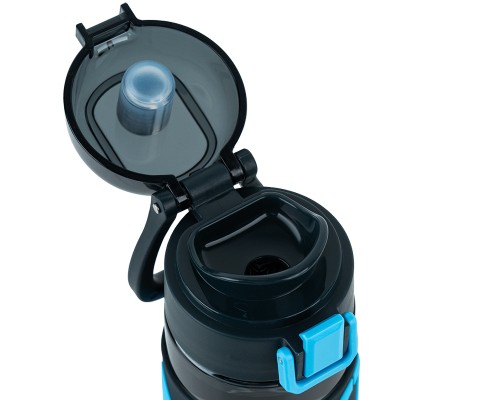 Пляшка для води Kite 680 мл чорно-блакитна (K25-1233-2)