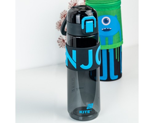 Пляшка для води Kite 680 мл чорно-блакитна (K25-1233-2)