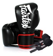 Боксерські рукавички Fairtex BGV14 Black 16 унцій (бинти в комплекті) (BGV14_16oz_Black)