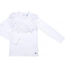 Кофта дитяча Breeze з мереживним коміром (9269-140G-white)