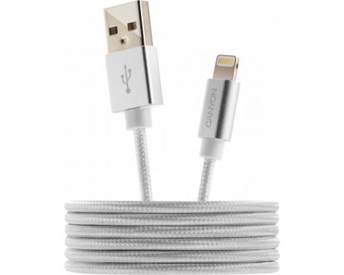 Дата кабель USB 2.0 AM to Lightning 1.0m MFI Pearl White Canyon (CNS-MFIC3PW)