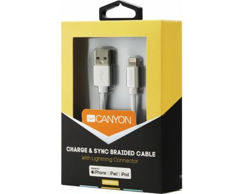 Дата кабель USB 2.0 AM to Lightning 1.0m MFI Pearl White Canyon (CNS-MFIC3PW)