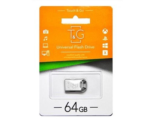 USB флеш накопичувач T&G 64GB 110 Metal Series Silver USB 2.0 (TG110-64G) 