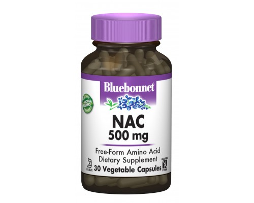 Амінокислота Bluebonnet Nutrition NAC (N-Ацетил-L-Цистеин) 500мг, 30 гелевих капсул (BLB0062) 