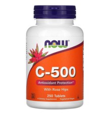 Вітамін Now Foods Вітамін C-500 з шипшиною, With Rose Hips, 250 таблеток (NOW-00672)