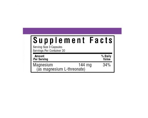 Амінокислота Bluebonnet Nutrition L-Треонат Магнію, Magnesium L-Threonate, 90 вегетаріанських (BLB0750)