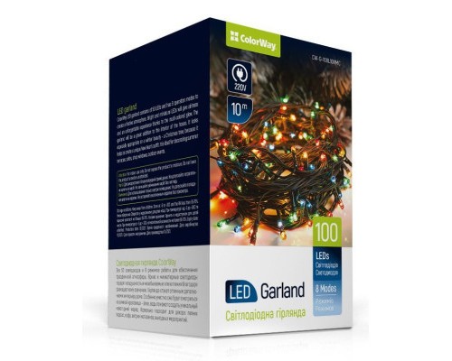 Гірлянда ColorWay LED 100 Color 10м 8 функцій 220V (CW-G-100L10VMC)