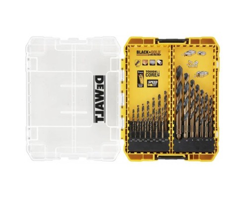 Набір свердл DeWALT по металу Black&Gold HSS-G, 21 шт, кейс ToughCase (DT70755)