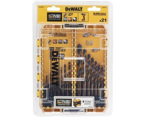 Набір свердл DeWALT по металу Black&Gold HSS-G, 21 шт, кейс ToughCase (DT70755)