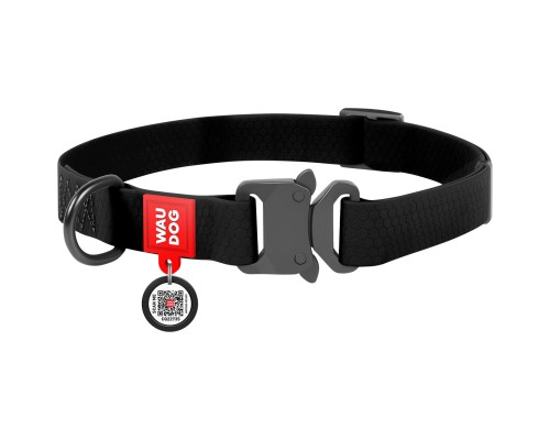 Нашийник для тварин WAUDOG Waterproof з QR паспортом M Ш 20 мм Д 24-40 см(чорний) (27931)