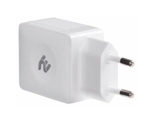 Зарядний пристрій 2E Wall Charger Dual USB-A 2.4A + cable USB-C White (2E-WC1USB2.1A-CC)