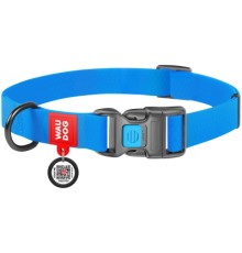Нашийник для тварин WAUDOG Waterproof з QR паспортом Ш 25 мм Д 34-49 см блакитний (27722)