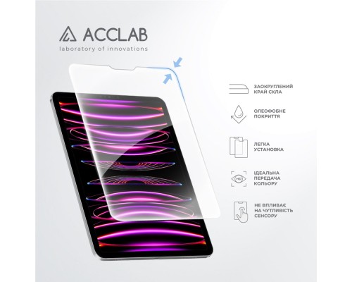 Скло захисне ACCLAB Full Glue Apple iPad Pro 11 2022/2021/2020/2018 (1283126575150)