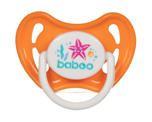 Пустушка Baboo Sea Life силіконова, 6+ міс (помаранчева) (5-028)