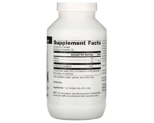 Амінокислота Source Naturals Лецитин 1200мг, 200 желатинових капсул (SNS-00617) Амінокислота Source Naturals Лецитин 1200мг, 200 желатинових капсул (SNS-00617)