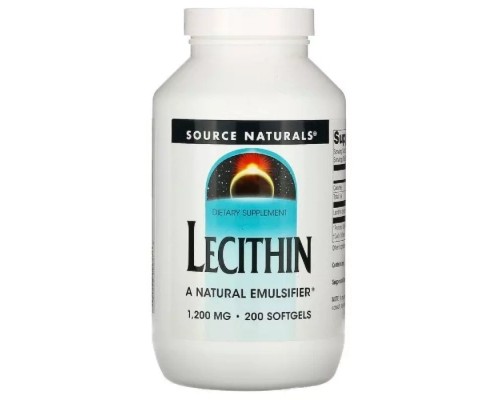 Амінокислота Source Naturals Лецитин 1200мг, 200 желатинових капсул (SNS-00617) Амінокислота Source Naturals Лецитин 1200мг, 200 желатинових капсул (SNS-00617)