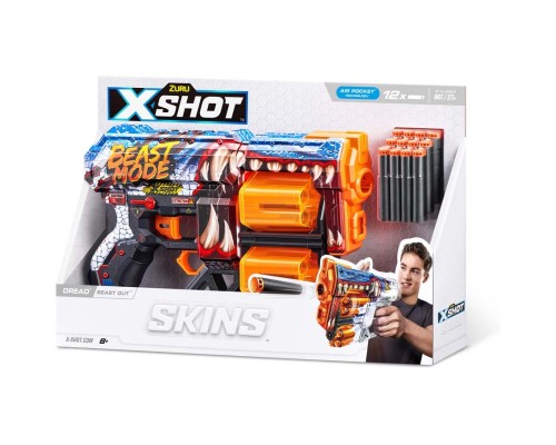 Іграшкова зброя Zuru X-Shot Швидкострільний бластер Skins Dread Beast Out (12 патронів) (36517P)