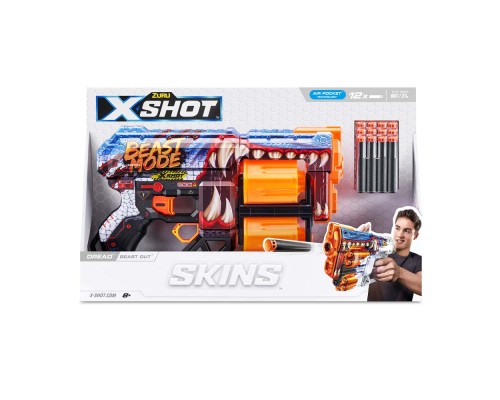 Іграшкова зброя Zuru X-Shot Швидкострільний бластер Skins Dread Beast Out (12 патронів) (36517P)