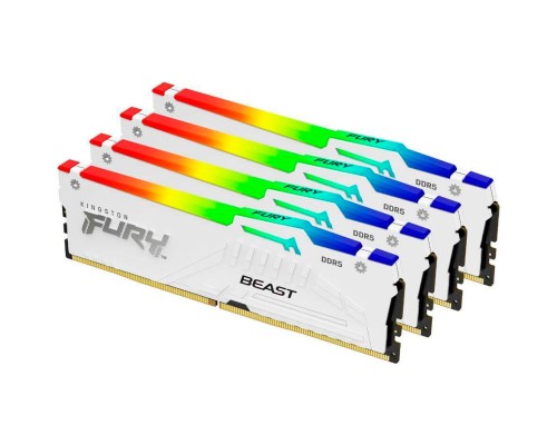 Модуль пам'яті для комп'ютера DDR5 128GB (4x32GB) 5600 MHz FURY Beast RGB White Kingston Fury (ex.HyperX) (KF556C40BWAK4-128) Модуль пам'яті для комп'ютера DDR5 128GB (4x32GB) 5600 MHz FURY Beast RGB White Kingston Fury (ex.HyperX) (KF556C40BWAK4-128)
