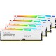 Модуль пам'яті для комп'ютера DDR5 128GB (4x32GB) 5600 MHz FURY Beast RGB White Kingston Fury (ex.HyperX) (KF556C40BWAK4-128)