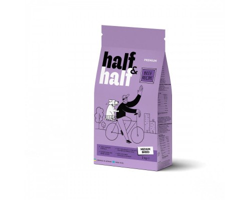 Сухий корм для собак Half&Half для середніх порід з яловичиною 2 кг (4820261920741)
