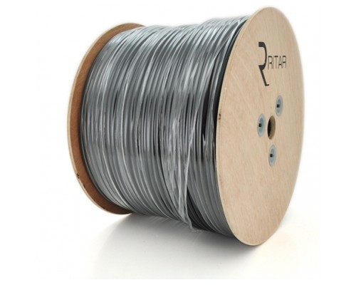 Кабель комбінований Ritar RG59 75 Ом 0,81мм.CU, 64x0.12m CCA, 2x0.5mm2, black, 305м (B305-RG59CU+2x0.5mm C)